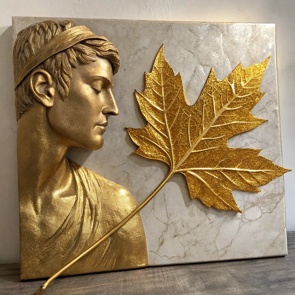 Nicholas's art piece featuring gold leaf
